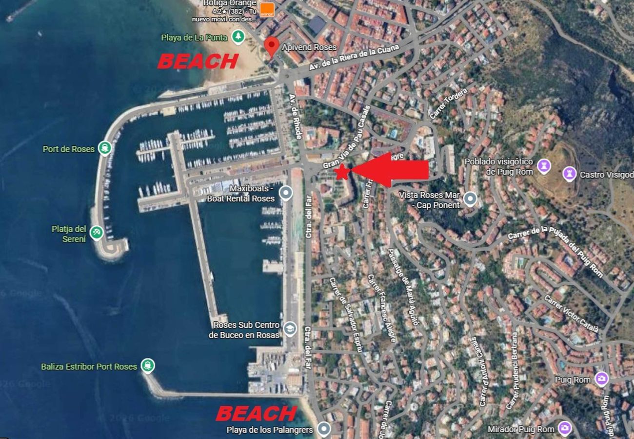 Apartament en Rosas / Roses - 1075 ROCMAR vista Mar - APIVEND
